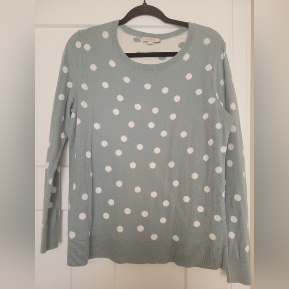 Loft Light Blue Dot Sweater - Picture 1 of 2